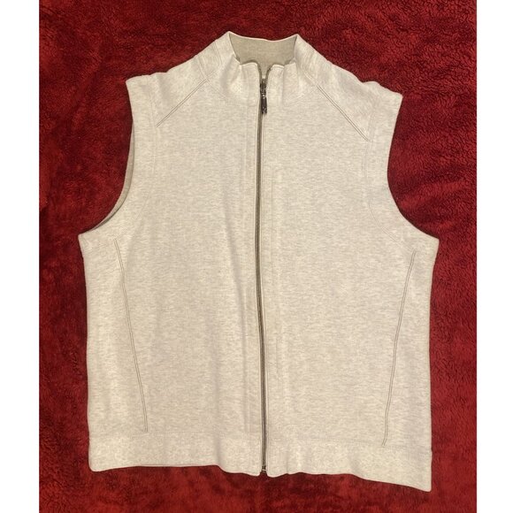 Tommy Bahama Men's Reversible Vest - Heather Gray/Khaki Gray -  Medium - Picture 1 of 6